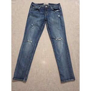 Maurices Skinny Fit Distressed Jeans True Blue Denim Womens Size 30 Stretch